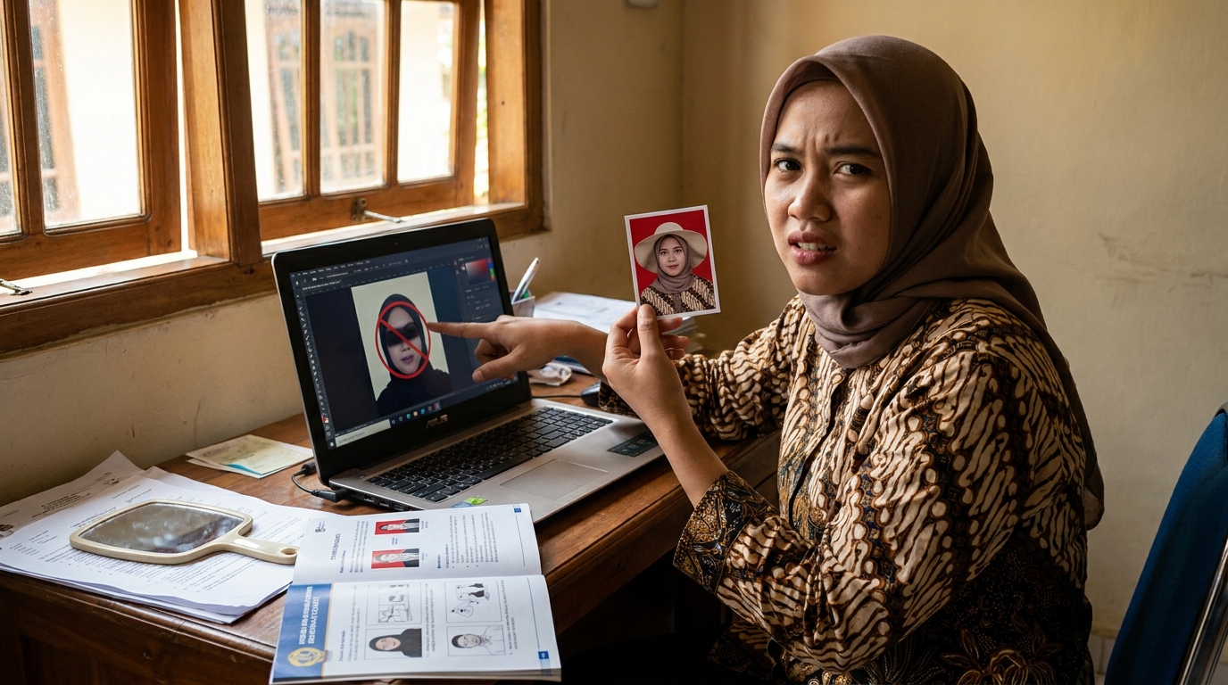 Aturan Pas Foto Tanpa Topi & Aksesoris 2026: Panduan Biometrik Resmi