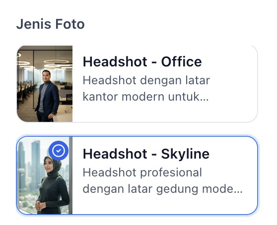 Pemilihan gaya dan parameter headshot